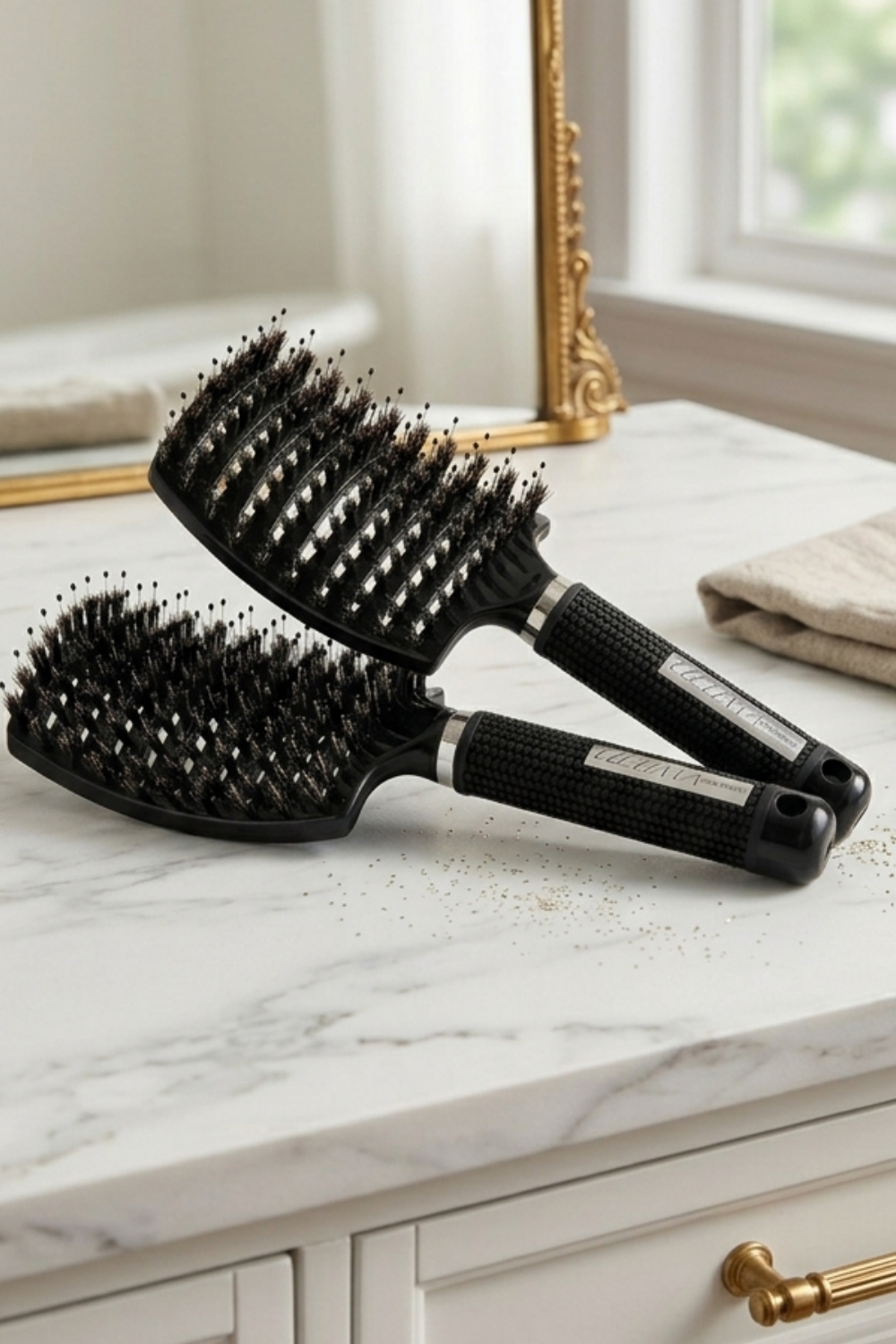 Ultima Mini Detangling Brush for kids and travel - compact travel-friendly hair brush for all hair types.
