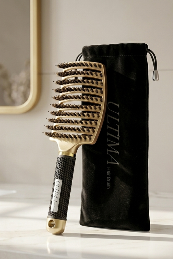 Ultima Signature Gold Detangling Brush with professional bristle design for stress-free hair care